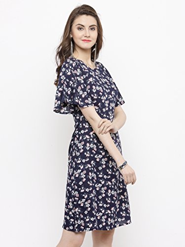 Image of Sera Women's Blue Fleared Sleeves A-line Dress