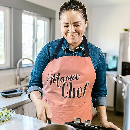 Bashout Mother, Daughter Apron Set | (2 Pcs) Mama Chef Plus Mini Chef Matching Aprons | Cooking Baking Adjustable Mom And Child Pink Aprons | Mother’S Day thumb #2
