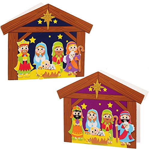 Baker Ross AX567 Weihnachtskrippe Karten Bastelsets für Kinder - 6...