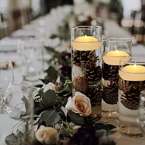 Acmee Pack of 4 Wax Flickering LED Waterproof Floating Candles Warm White Tealights 3 Inch Battery Operated Flameless LED Floating Candles for Centerpiece Wedding Pool Party Decor - Image 5