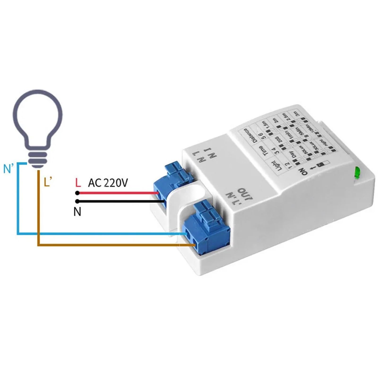 AC 220V Tempo Regolabile 5.8GHz Microonde Sensore Radar Interruttore Corpo Rilevatore di Movimento Ritardo Relè Interruttore Sensore di Luce LED