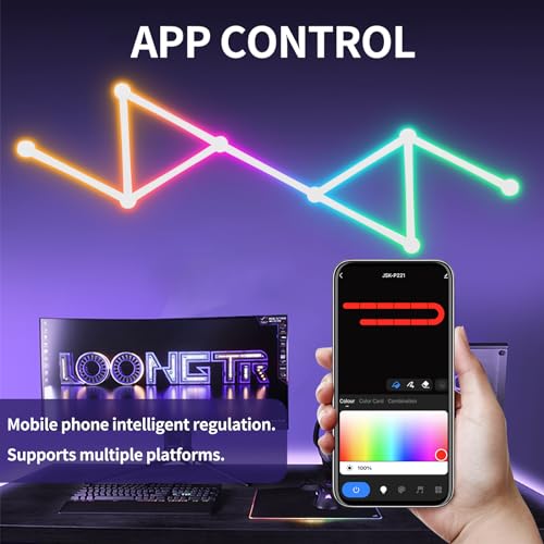 TOHETO RGB Wall Light, LED DIY Geometry Splicing Gaming Lights - Image 2