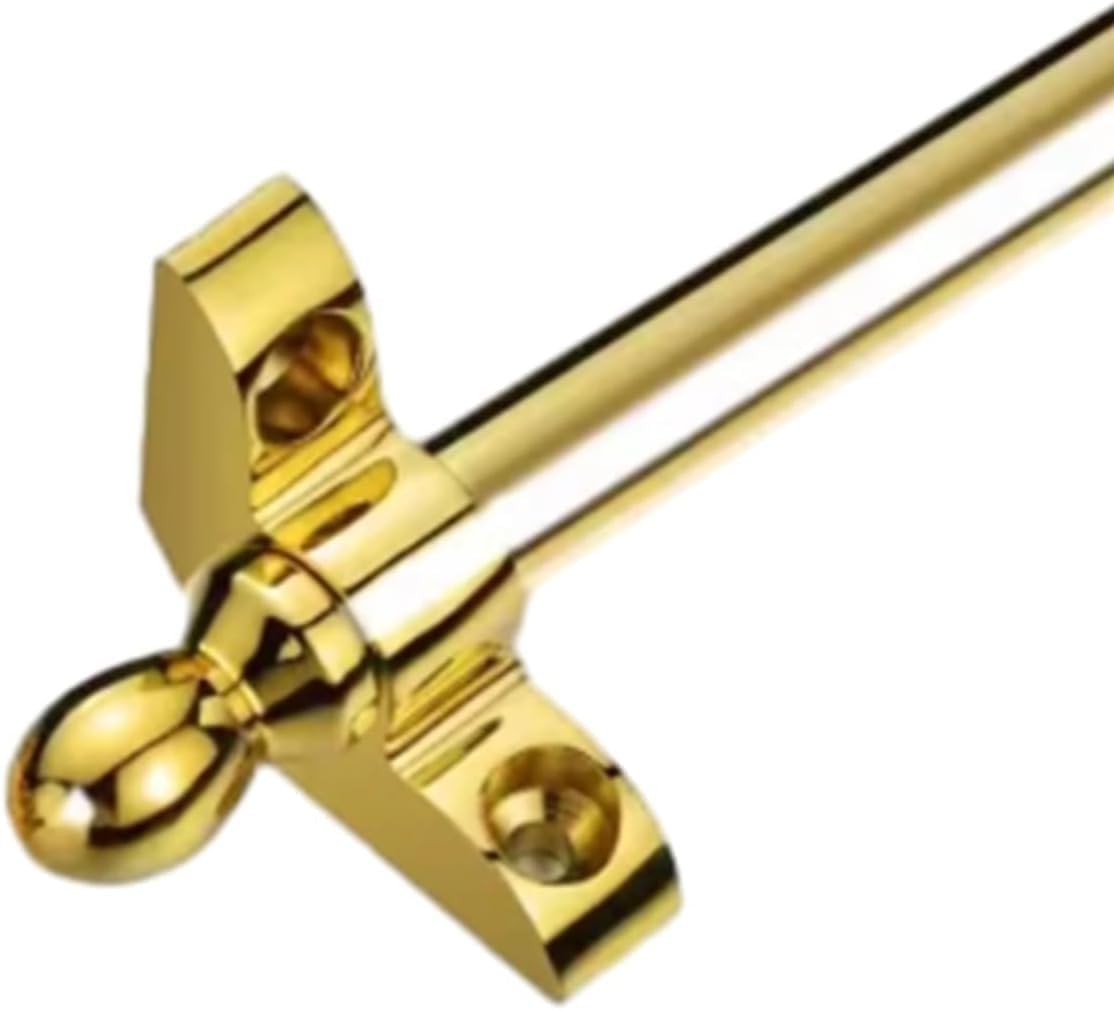 AVLLSO Stair Carpet Rod, Polished Bright Brass Stair Carpet Rod with Fixing Bracket Hardware, Hollow Stair Carpet Rod(75cm/30in/2.5ft)