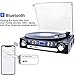 DIGITNOW Bluetooth Record Player with Stereo Speakers, Turntable for Vinyl to MP3 with Cassette Play, AM/FM Radio, Remote Control, USB/SD Encoding, 3.5mm Music Output Jack(Black)