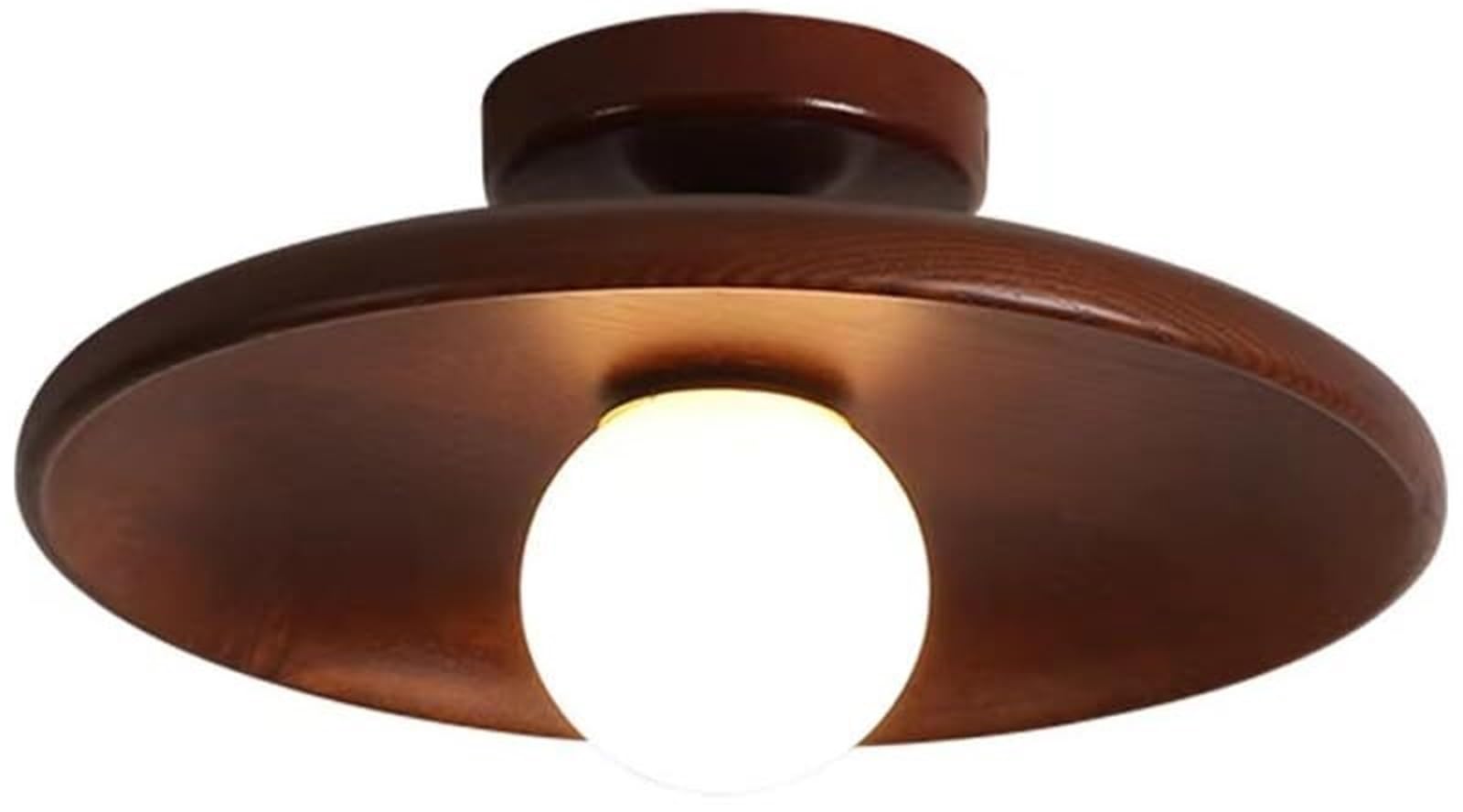 KHUKHU Farmhouse Small Hallway Ceiling Light Log Walnut Wood Rustic Semi Flush Mount Ceiling Light Mid Century Modern Light Fixture for Kitchen Hallway Porch Entryway Foyer Laundry Room(Walnut)