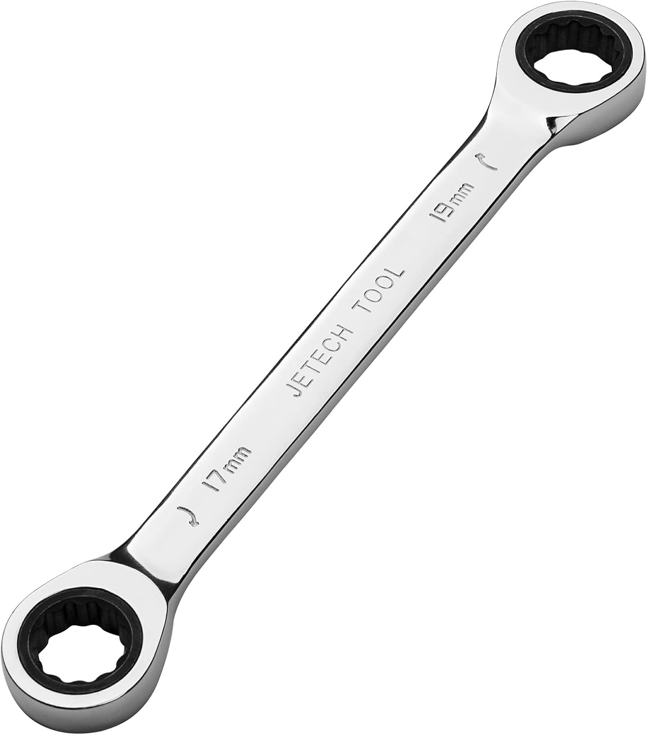 Jetech 4 pcs Double Box End Ratcheting Wrench Set - 72 Tooth Ratchet Gear Spanner Tools CR-V Heavy Duty Gear Spanner for Repairs 8mm x 10mm, 12mm x 13mm, 16mm x 18mm, 17mm x 19mm