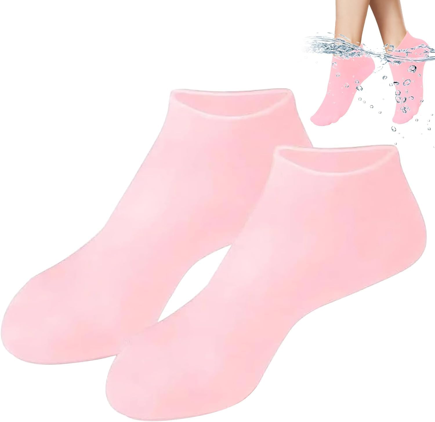 Silicone Moisturizing Gel Socks Set for dry Skin (1 Pair) socks for women & girls for winter cracked heel pain | Usefull for Dry Skin, Cracked Foot | Waterproof socks for SPA (Multi Color)-image-26