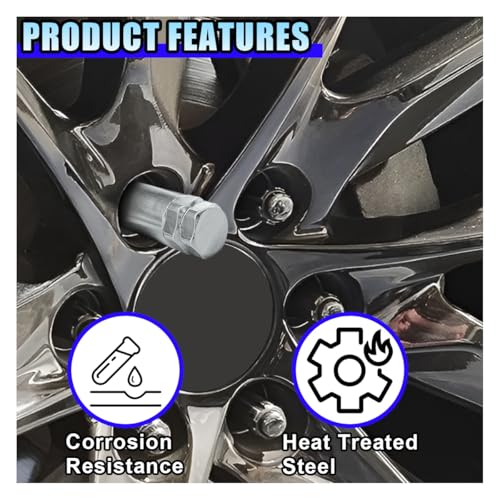 Image of 7 Point Spline Drive Tuner Socket Key Tool, Lug Nuts Socket Wrench Replacement Tool with 13 /16 inch (21mm) and 7 /8 inch (22mm) Hex, Compatible with 14x1.5, 14x2.0, 9 /16 Lug Nut (Silver)