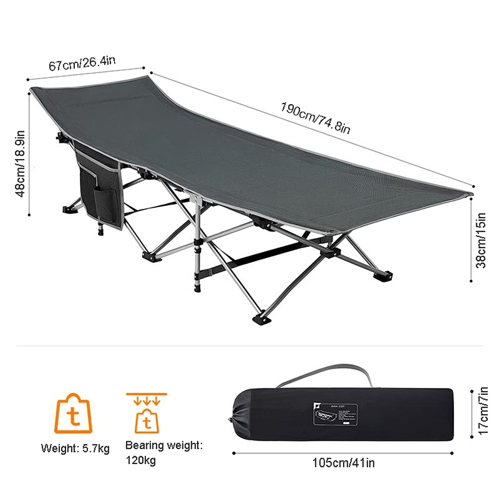 Lettini da Campeggio per Adulti, Lettino da Campeggio Pieghevole Portatile con Borsa per Il Trasporto | Sedie a Sdraio ergonomiche da Patio per Esterni, Viaggi, Vacanze al Mare