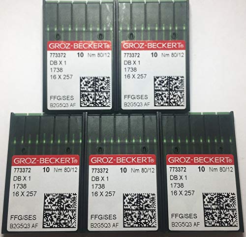 50 Groz Beckert Industrial Sewing Machine Ballpoint Needles Sewing Machine Needles Db1 Dbx1 1738 16X231 #80/12 Ball Point. #TOP1