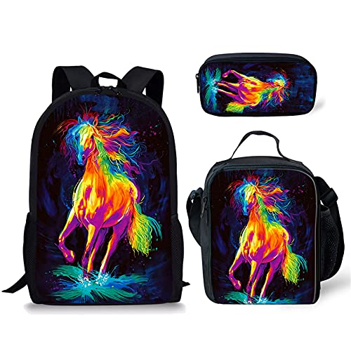 NETILGEN Mochila infantil para la escuela 3 en 1 para niños y adolescentes, bolsa de almuerzo aislada + estuche para lápices, para viajes, camping, senderismo, ciclismo, deportes al aire libre,