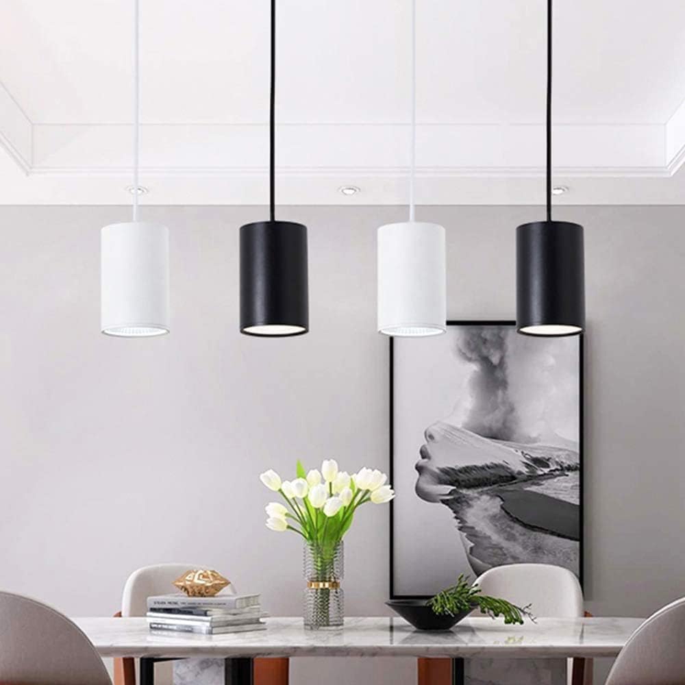 Lampa wisząca 20 W Nowoczesne lampy wiszące LED Długa świetlówka Czarny cylinder Mini Sufitowa lampa wisząca Biały długi żyrandol 3000 K (kolor: biały)