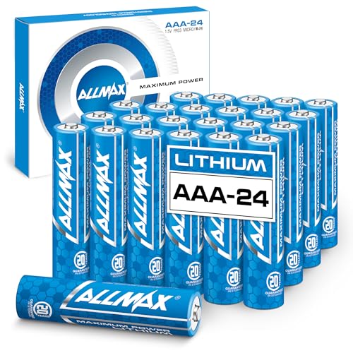 Image of Allmax AAA Maximum Power Lithium Batteries (24 Count) - 1.5V | 20-Year Shelf Life • Leakproof • Longest Lasting • Ultimate Performance