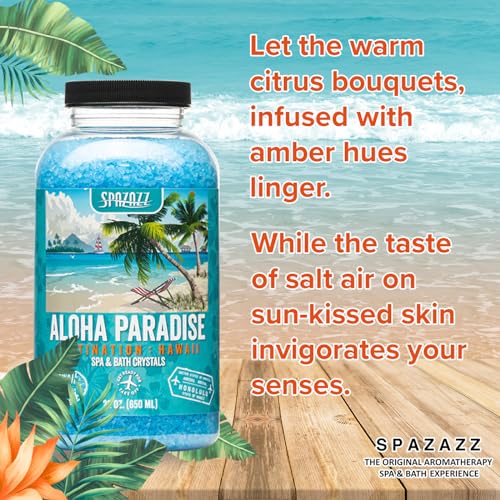Spazazz SZCH SPZ-303 Hawaii Aloha Paradise Destination Crystals Container, 22 oz. Aromatherapy, 1.3 Pound (Pack of 1), Blue - Image 6
