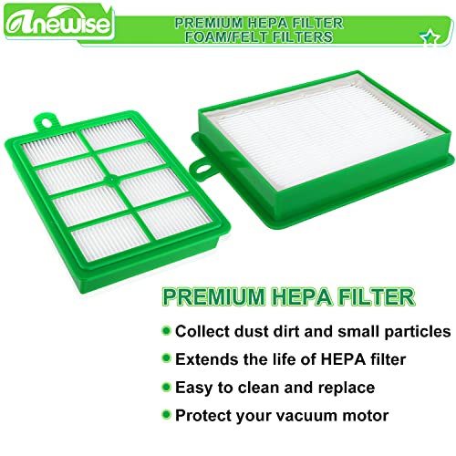 Anewise Hepa Filter For Electrolux Harmony Oxygen Eureka Sanitaire El4335A H12 El6985 El012B El012W El6988 El5010 Hf12 Hf1 Upright/Canister Vacuum Filters (2 Pcs) #TOP5