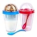 Schramm® 2 Pezzi Bicchieri per Yogurt da Andare Muesli-to-Go 4 Colori Assortiti Tazza Muesli incl. Cucchiaio Ciotola per Cereali Tazza per Yogurt