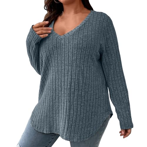 Mens Thermal Long Sleeve Plus Size Women’s Casual Fall Sweaters with V Neck and Long Sleeves Great for Going Out