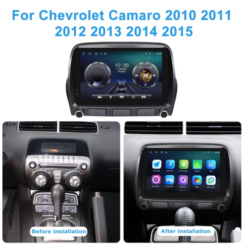 Abuwu Car Stereo System For Chevrolet Camaro 2010 2011 2012 2013 2014 2015, 9-Inch Android 10.0 Touchscreen Car Radio With Carplay Gps Navigation Bluetooth Wifi Fm 3G+32G #TOP2