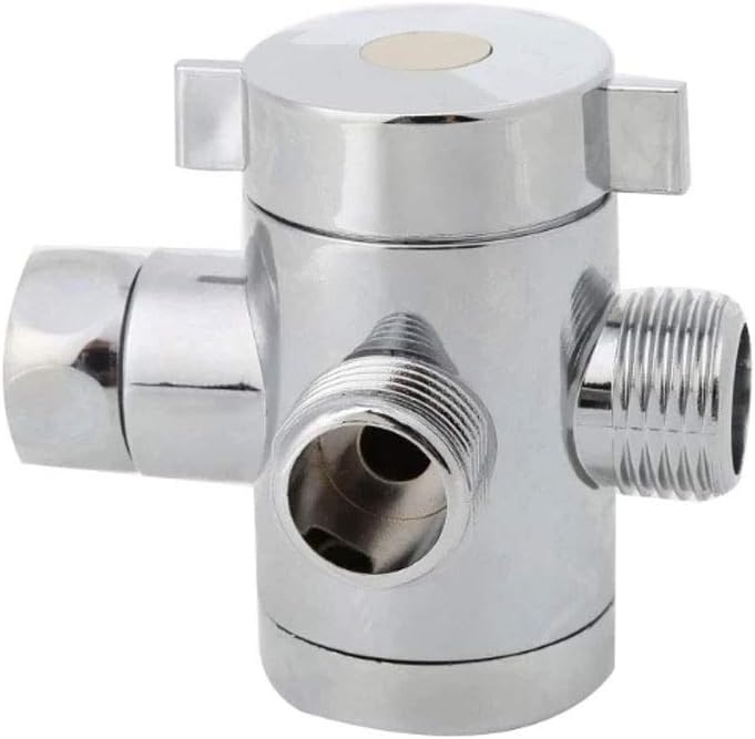 G1/2" Three Function Switch Adapter Control Valve 3 Way Tee Connector Diverter Valve