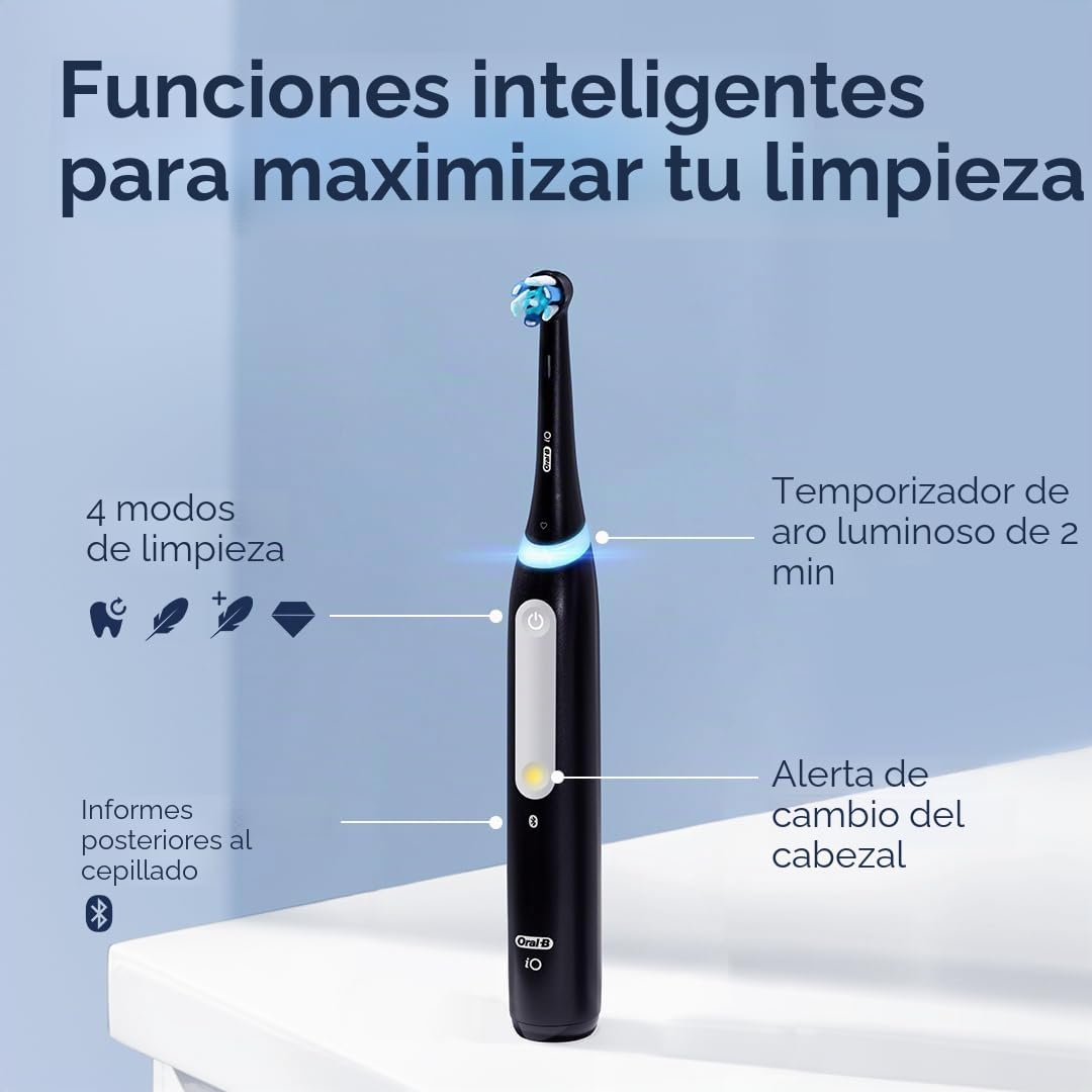 Oral-B iO Series 4 - Cepillo de dientes eléctrico con (1) cabezal de cepillo, recargable, adulto, blanco