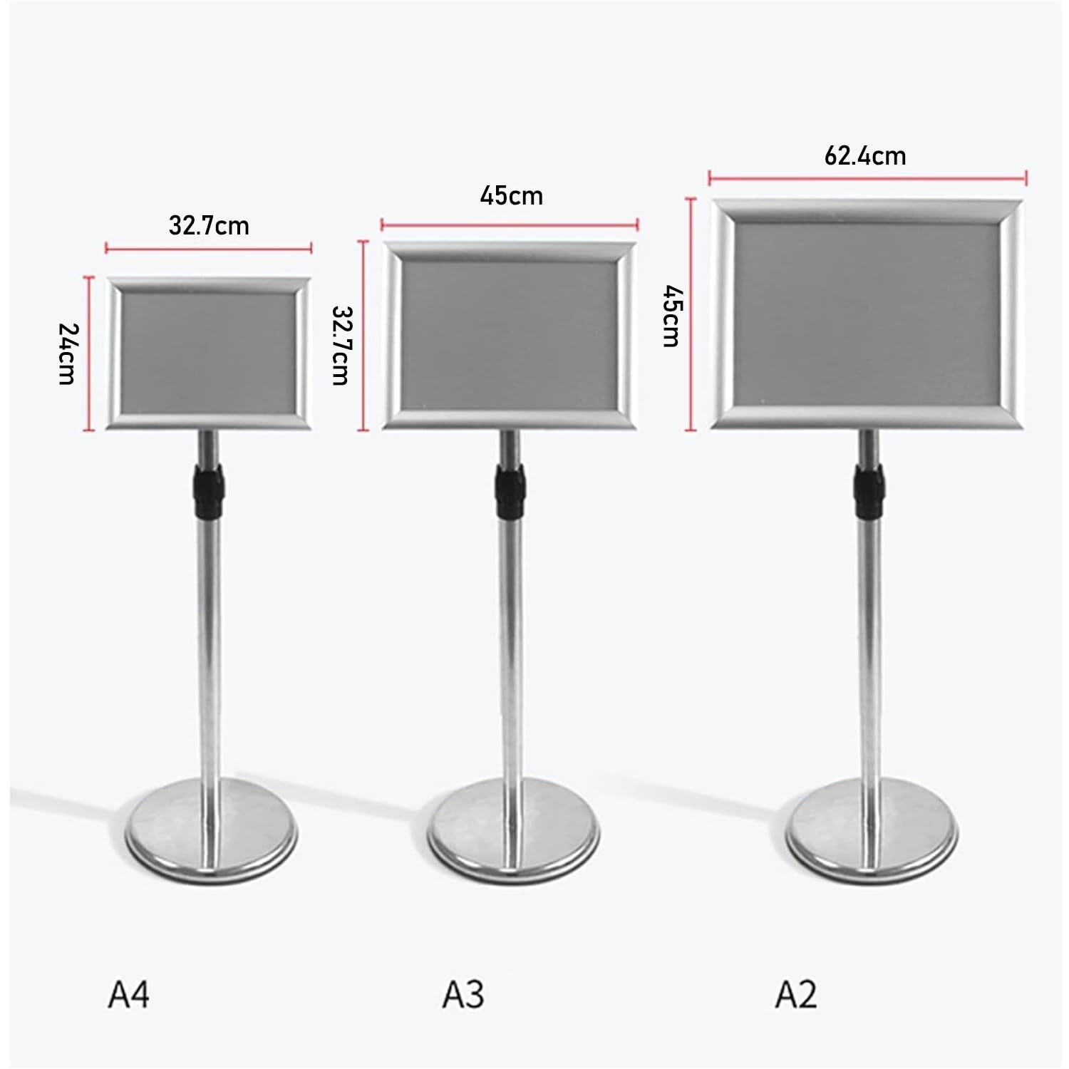 Espositore da Terra per Menu, Porta Cartelli A2/A3/A4 con Altezza E Inclinazione Regolabili, Espositore per Poster, per attività Commerciali Legate al Matrimonio