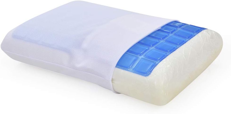 Classic Brands Reversible Gel and Memory Foam Travel Pillow