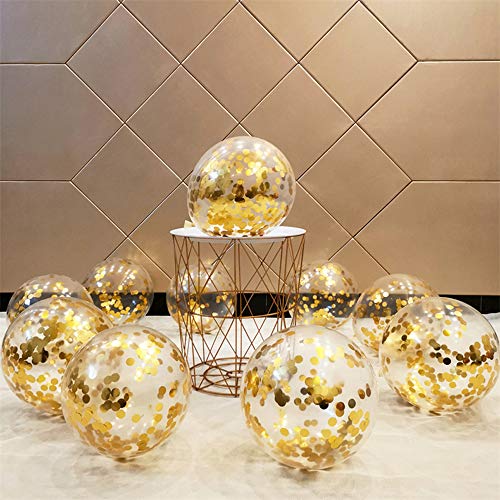Image of Gold Confetti Balloons - 12inch, 50 Pcs Latex Balloons for Birthday, Wedding, Baby Shower & Christmas Parties