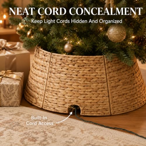 Christmas Tree Collar 28 Inch, Woven Rattan Tree Skirt for Artificial Trees - image 3