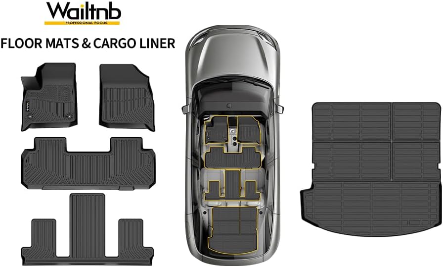 Wailtnb- for Buick Enclave 2018-2024 Floor Mat Cargo Mat All Weather Automotive Floor Liner Car Mat Custom Fit for Enclave Accessories Black - Image 2