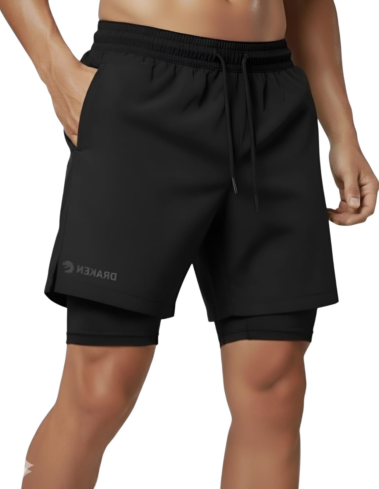 draken 2-in-1 Athletic Shorts Combo (Pack of 2) – Men’s Running & Gym Shorts with Compression Inner, Zipper Pockets & Moisture-Wicking Fabric-picture-23