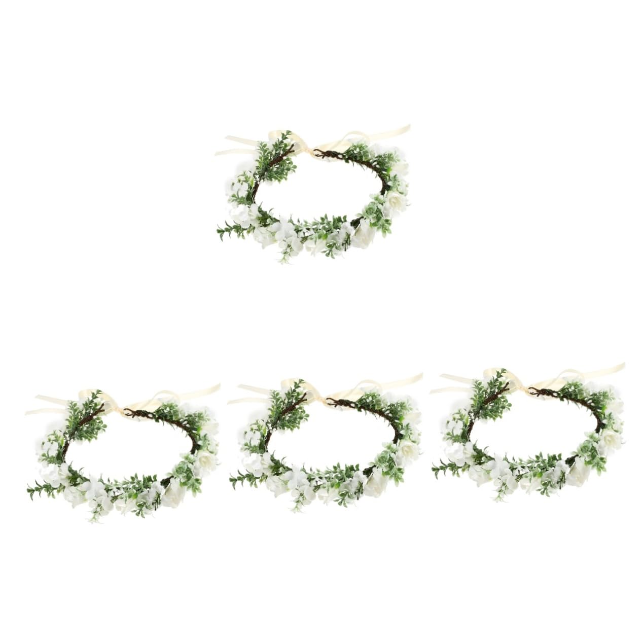 Healeved 4pezzi Headband Elegante Per Sposa e Damigelle Accessori Floreali Per Matrimoni e Feste e Leggero Per Occasioni Speciali