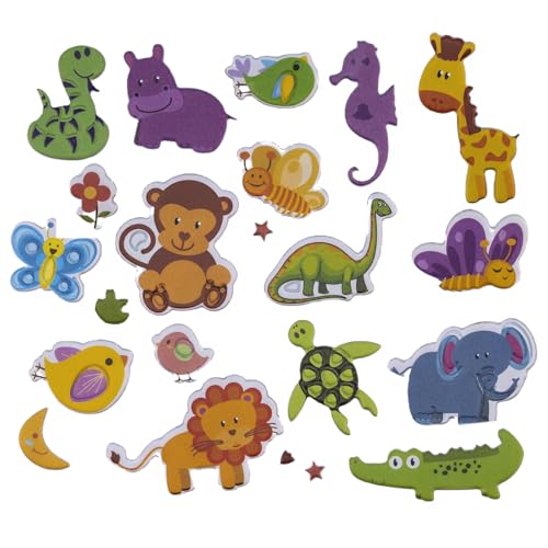 Pegatinas de animales para Niños, stickers de animales infantiles, pegatinas infantiles, Calcomanías Infantiles de animales, Adhesivos de animales Relieve, 22 pegatinas