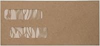 Vista 1 de LUXPaper Sobres de factura de doble ventana, despegar y prensar, 4 1/8 pulgadas x 9 1/8 pulgadas, bolsa de comestibles marrón, 70 libras, texto