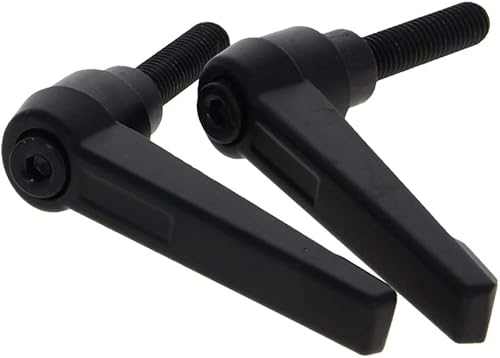 Miniatura 113 de Othmro 2 piezas de palanca de sujeción con rosca M8 Palanca de trinquete, aleación de aluminio ajustable con botón de bloqueo con perno roscado 2