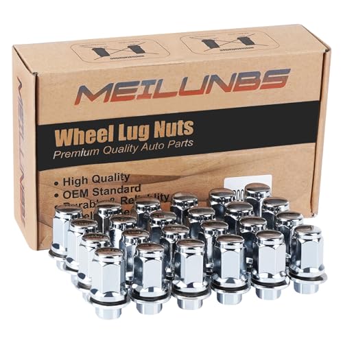 Image of 24Pcs M12x1.5 Lug Nuts, 13 /16 (21mm) Hex 1.85 Inch Length OEM Replacement for Lexus ES300 GS300 GS400, Toyota Camry Avalon Highlander, Mitsubishi Lancer Outlander Chrome