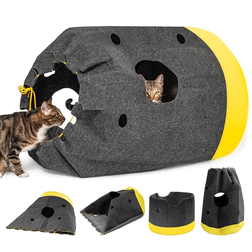 Cat Play Bag Collapsible Cat Activity Center Mat Play Rug Cats Activity Adventure Carpet Cats Tunnel Bags Drill Sleeping Bag Crinkle Bags for Indoor