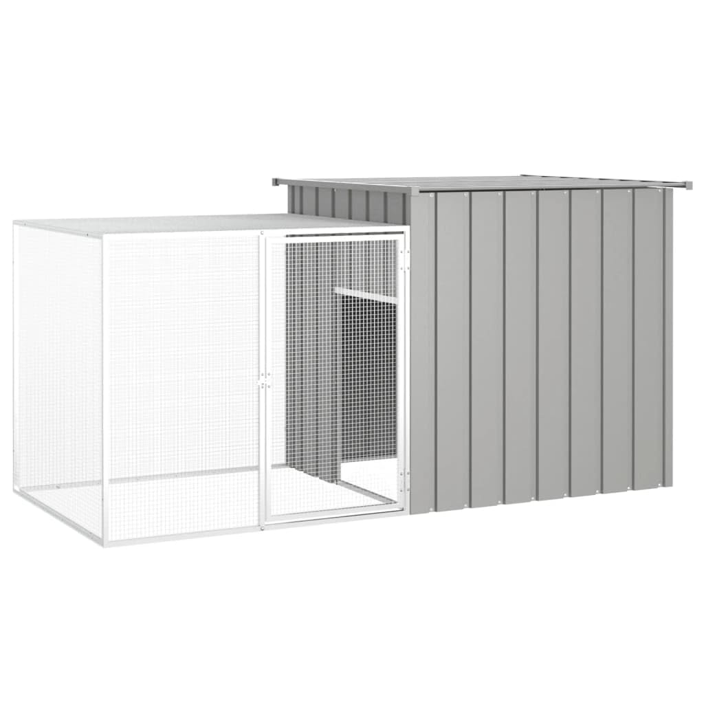 LAPOOH Jaula de gallinas Acero galvanizado Gris 200x91x100 cm, Jaulas para Conejos, Jaula Cobaya, Jaula Hamster, Jaula para Gatos, Jaula Chinchilla, Recinto para Conejos - SPU:171546