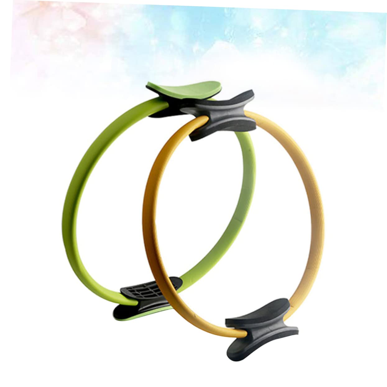 GOOHOCHY Yoga Training Ring Yoga Auxiliary Loop Exercise Hoop for Women Strengthening Yoga Ring Random