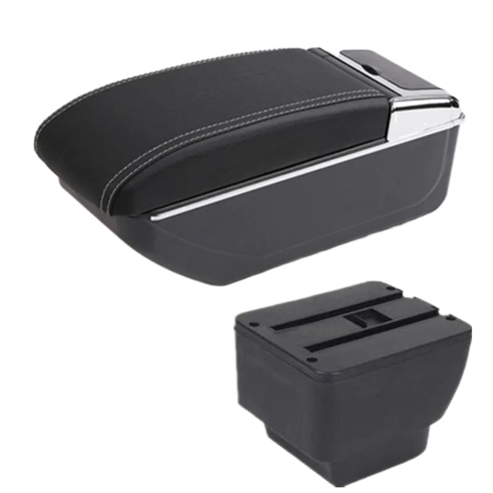 NOKRGQW Car Armrest Box For MAZDA 2 Car Armrest Centra Storage Box Interior Dedicated Retrofit Parts Accessories(B3 white line NO USB)
