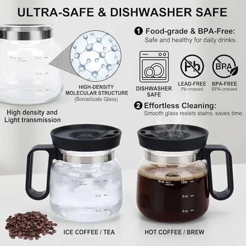Taza de Vidrio Resistente al Calor de 16 oz con Tapa miniatura 4