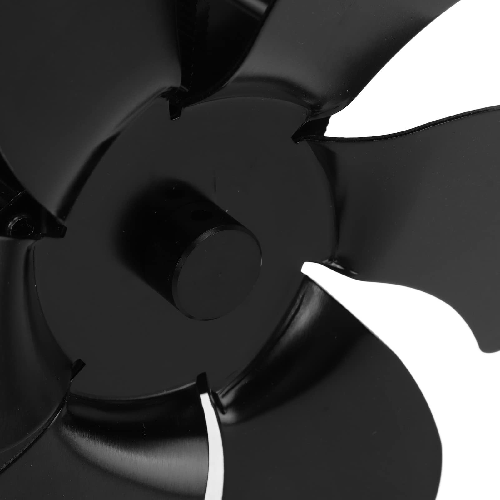 aqxreight Wentylator Kominkowy Napędowy Wentylator Samodzielny Wentylator Początkowa Nieopłacalny Energia Energii 6 Ostrzy Czarne z aluminiową podstawą Stopu na Drewniane Piece na Pellety