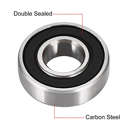 Uxcell 6001-2Rs Ball Bearing 12Mm X 28Mm X 8Mm Double Sealed 180101 Deep Groove Bearings High Carbon Steel Z1 (Pack Of 10) #TOP1