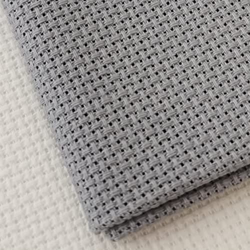 Image of KCS 4 /6 pc of 12 inch x 18 inch 18CT Counted Cotton Aida Cloth Cross Stitch Fabric (6 pc, Light Steel Grey)