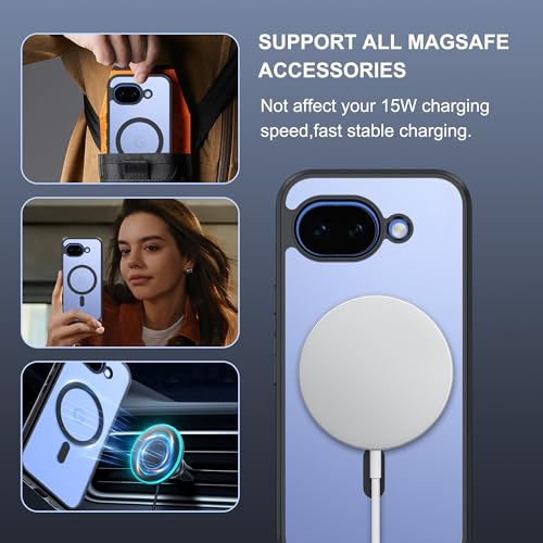 Tieeyivv Funda Magnética para Google Pixel 10A 5G Case con MagSafe con Protector de Pantalla Cristal Vidrio Templado Frame Funda de Silicona Flexible + PC Acrílico Carcasa Slim Cover - imagen 8