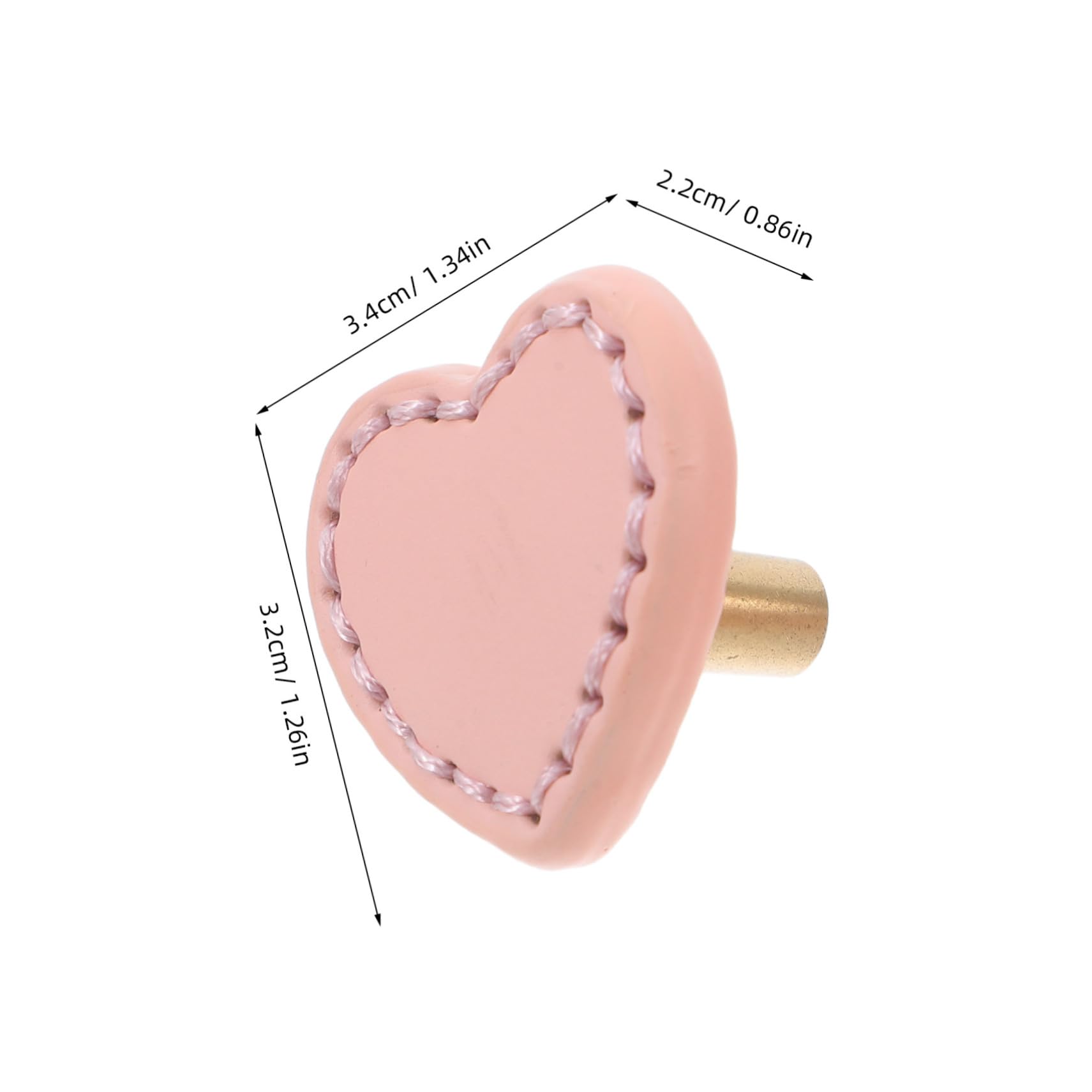 BIUDECO 2pcs Heart Shaped Dresser Knobs Cute Drawer Handle Pulls Kids Dresser Knobs Handle Kids' Room Wardrobe Door Handles Brass and Drawer Pulls