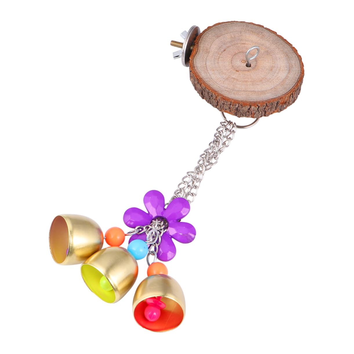 Totority 1Pc Parrot Stand Multifunctional Bird Activity Rest Board Educational Perching Platform with Bell for Chewing and Exercise for Parrots and Budgies