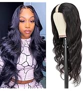 U Part Human Hair Wig for Black Woman Brazilian Body Wave Glueless 1x4 U Shape Wigs Beginner Frie...