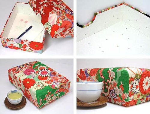 Amazon.co.jp: 道具箱 お裁縫箱 小物入れ ちりめん文庫箱（特大） 緑