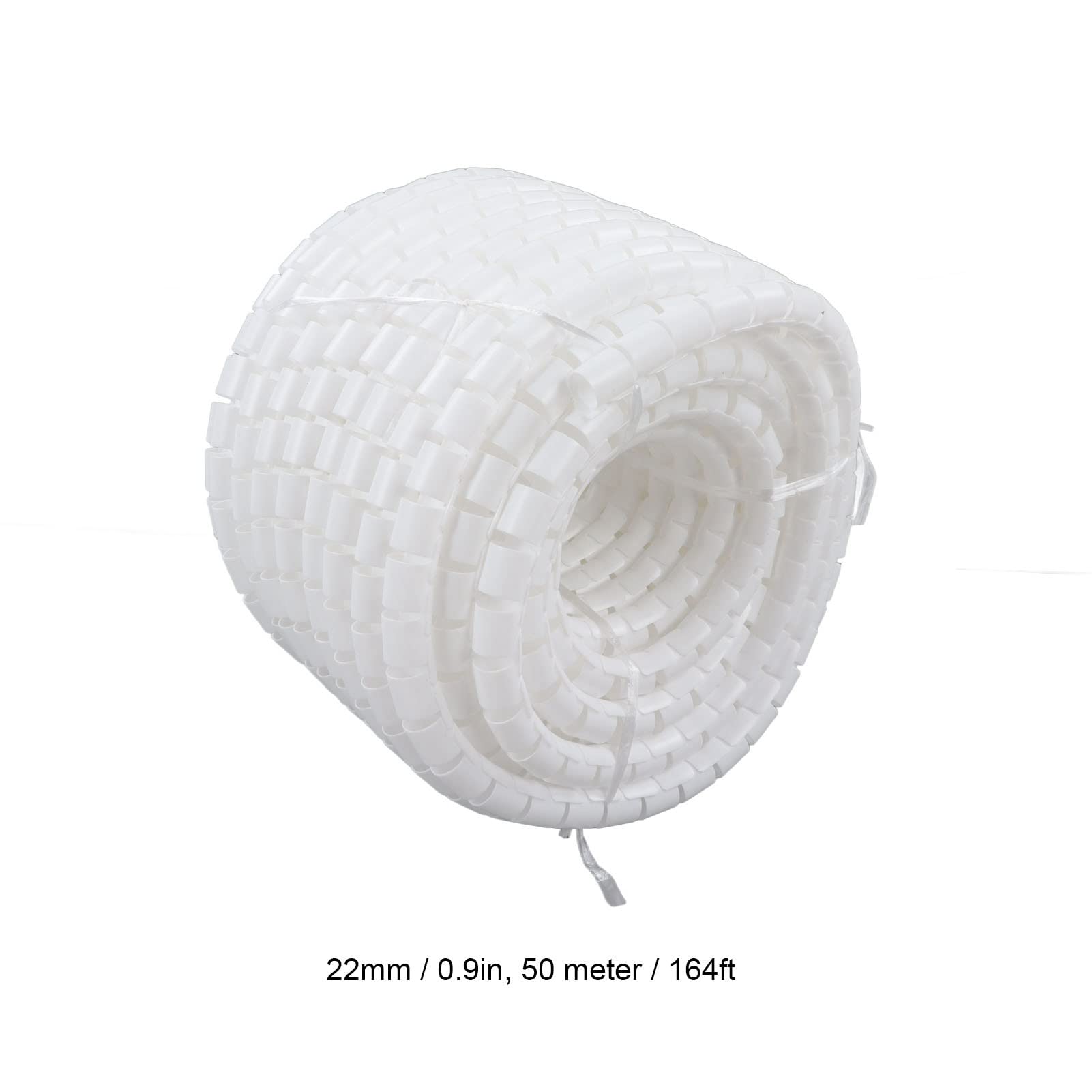 Organizzatore di Cavi a Spirale, Manicotto per Tubo in PE, Pacchetto di Protezione Cavo Flessibile per la Gestione dei Cavi, Bianco (Diametro 22mm 50m)