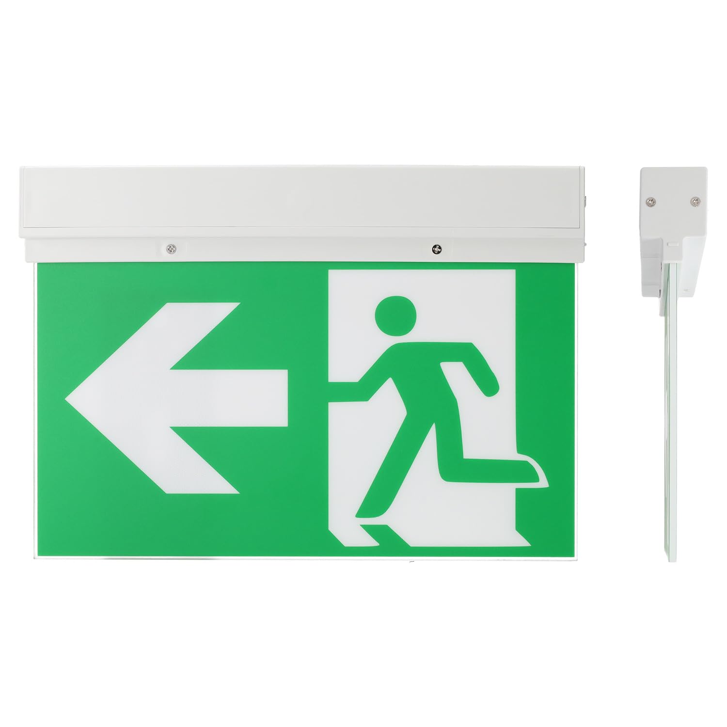Luz de emergencia LED permanente de 3 W para montaje en superficie con señalización de doble cara y autotest | Greenice